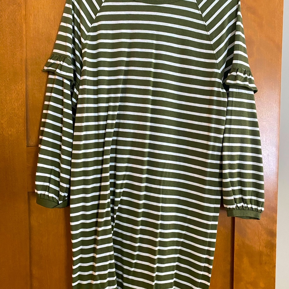 Green and White striped dress from the Gap